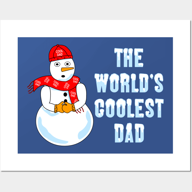 World's Coolest Dad White Text Wall Art by Barthol Graphics